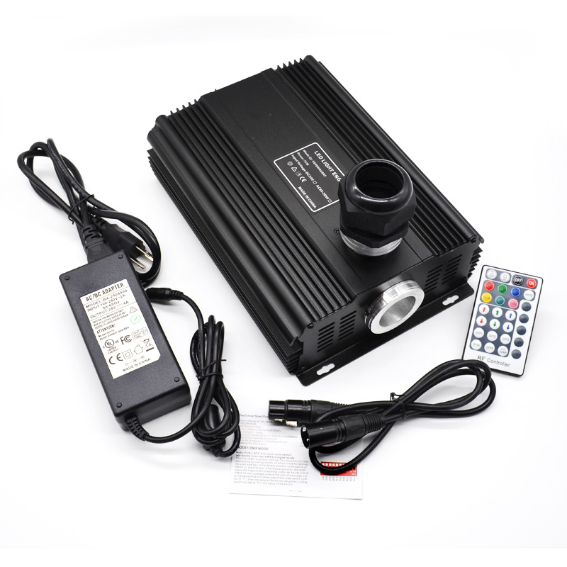 DC24V 75W DMX RGB LED Fiber Optic Star Ceiling Lights Engine Driver With 28 Key RF Controller